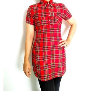 Jeggae Garment Short Sleeve Tartan Dress